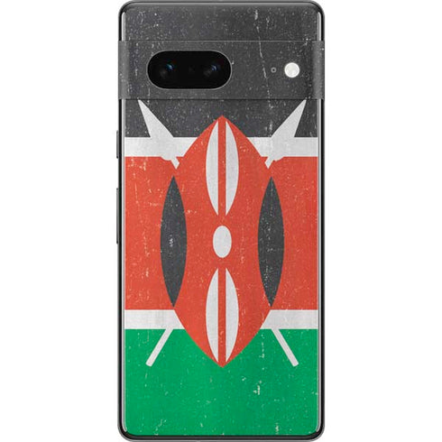 Kenya Flag Distressed Pixel Skins
